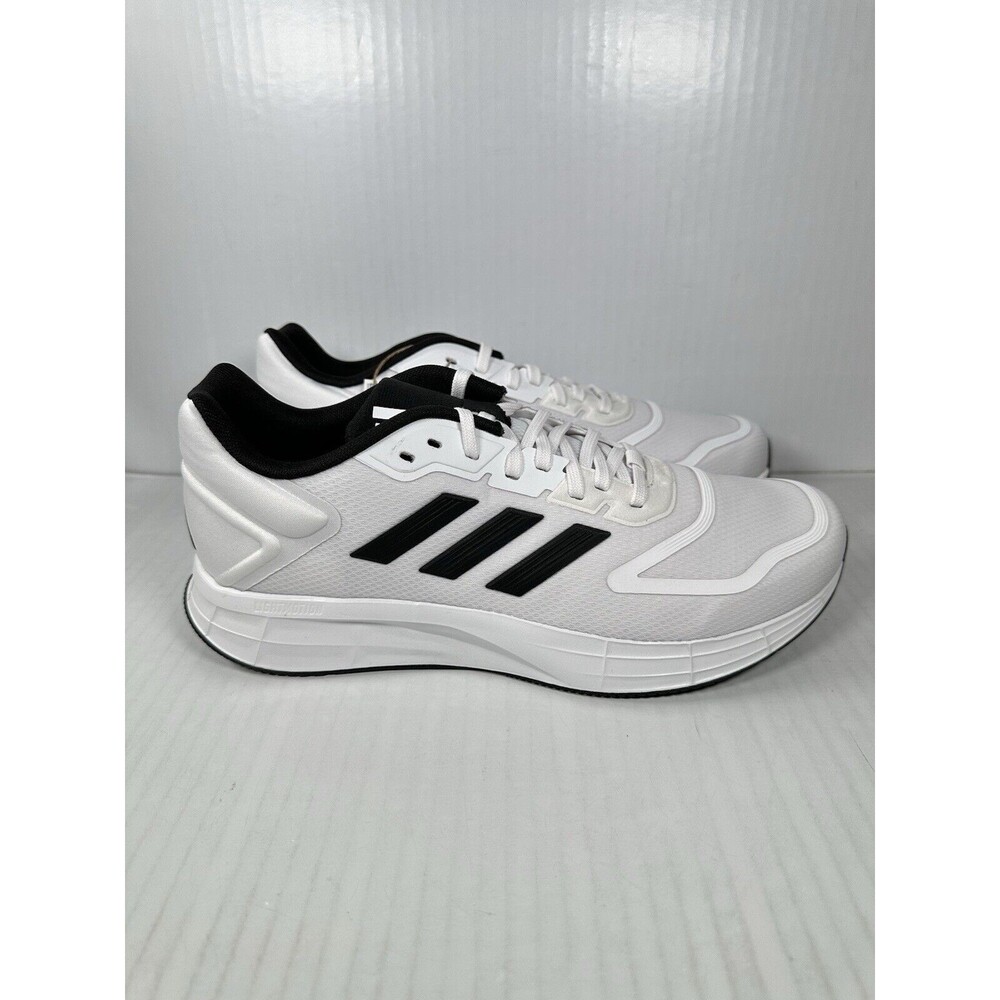 Size 11 Mens Adidas DURAMO 10 White Black Sneaker Shoe HQ4130 NEW